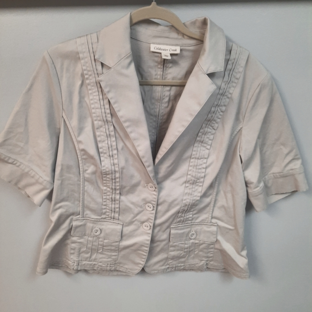 Coldwater Creek Size 14 Beige Cropped Jacket
